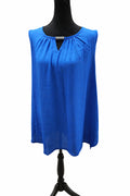 Bluză damă Sami&Jo, albastră tip tunică, XL/2XL, fără mâneci S001272