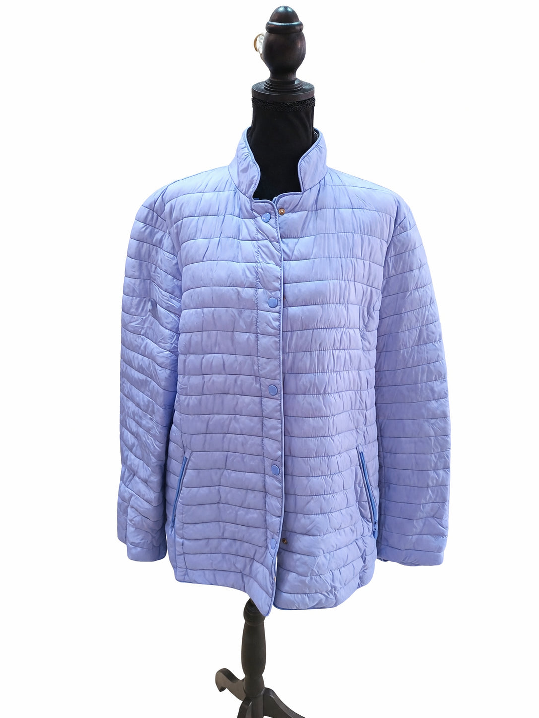 Geacă matlasată damă mov deschis, L/XL, cu închidere cu capse și guler înalt S001282