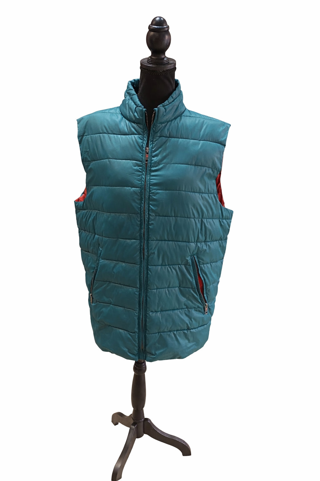 Vestă matlasată verde petrol unisex,  50, cu fermoar S001284