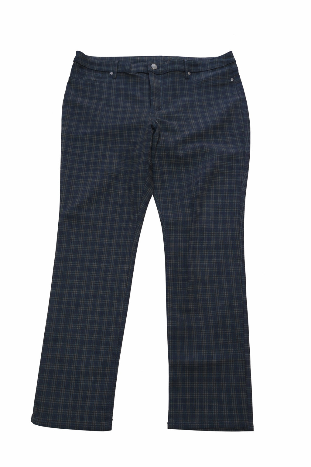 Pantaloni casual bărbați bleumarin în carouri, XL SOO1285