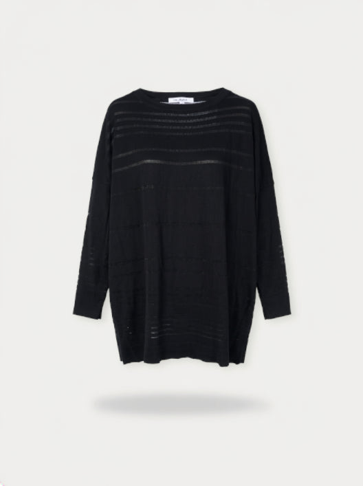 Bluză damă OVS, neagră, XL, cu mâneci lungi și croială lejeră S001301