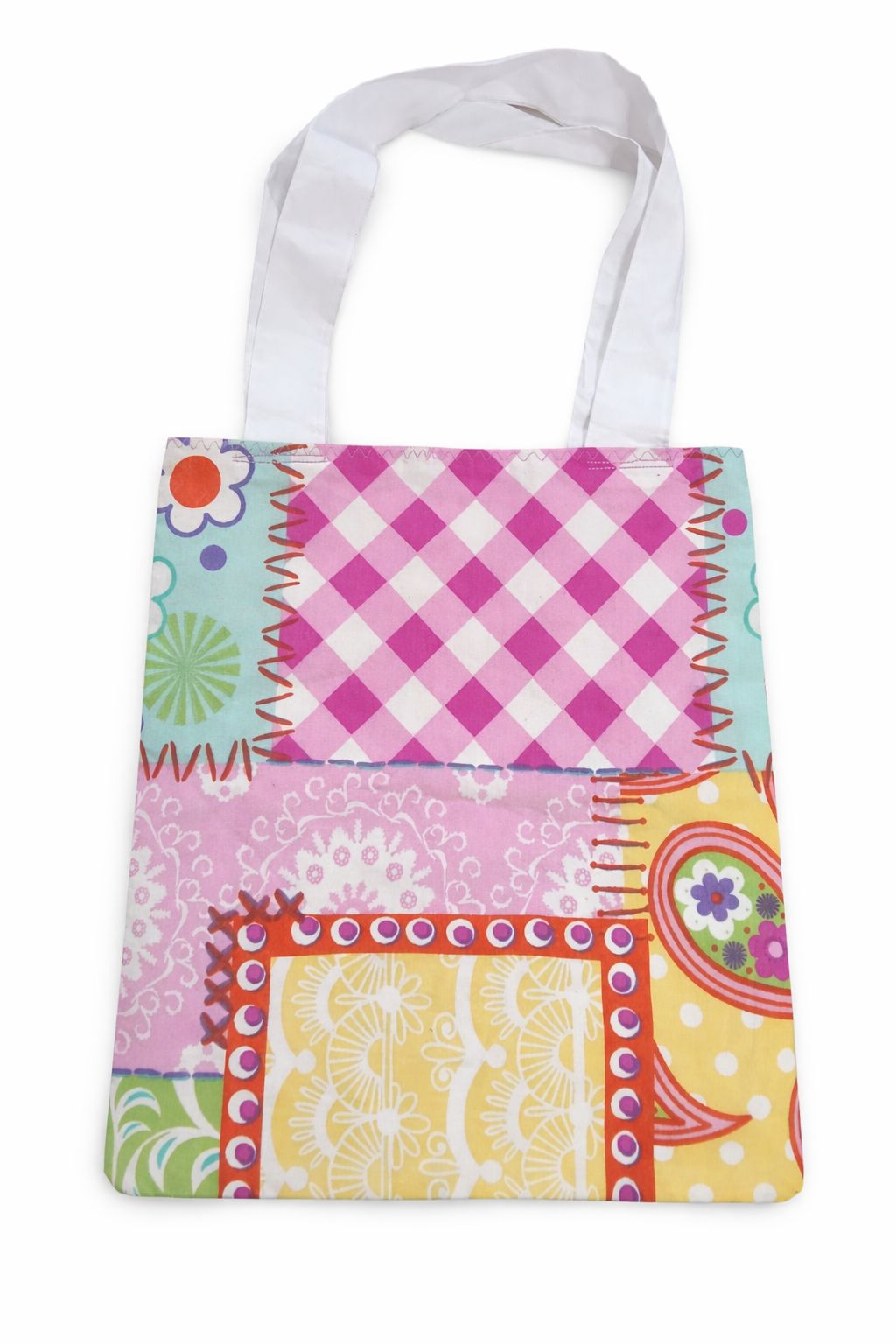 Geantă textilă tip tote multicoloră