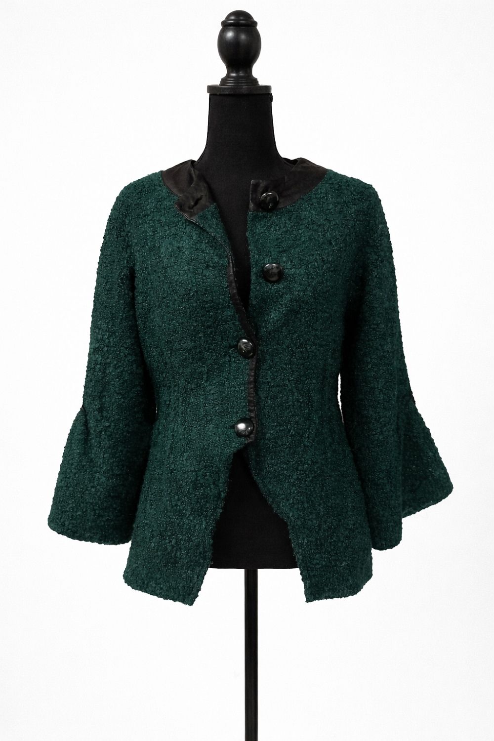 Sacou EssWaap Verde Închis – Femei, Mărime 40, Mâneci 3/4, Casual-Office