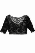 Bluză Dantelă Neagră Bolero – Femei, Mărime S, Model Floral, Elegantă