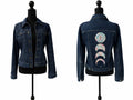Jachetă Denim Authentic Style cu Print Lună – Femei, Casual, Primăvară-Toamnă