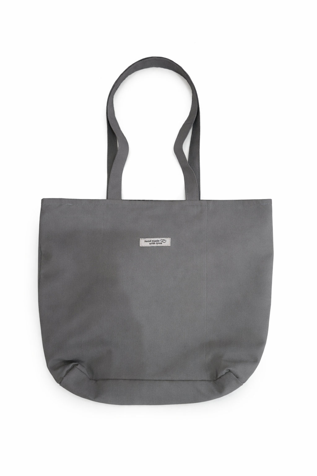 Geantă textilă gri tip tote minimalistă