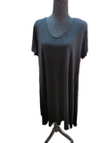 Rochie Neagră Casual cu Decolteu V și Mânecă Scurtă – Mărime L/XL Femei | Second Hand