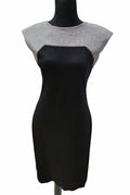 Rochie Elegantă Neagră Bicolor cu Mâneci Scurte – Mărime M Femei | Second Hand