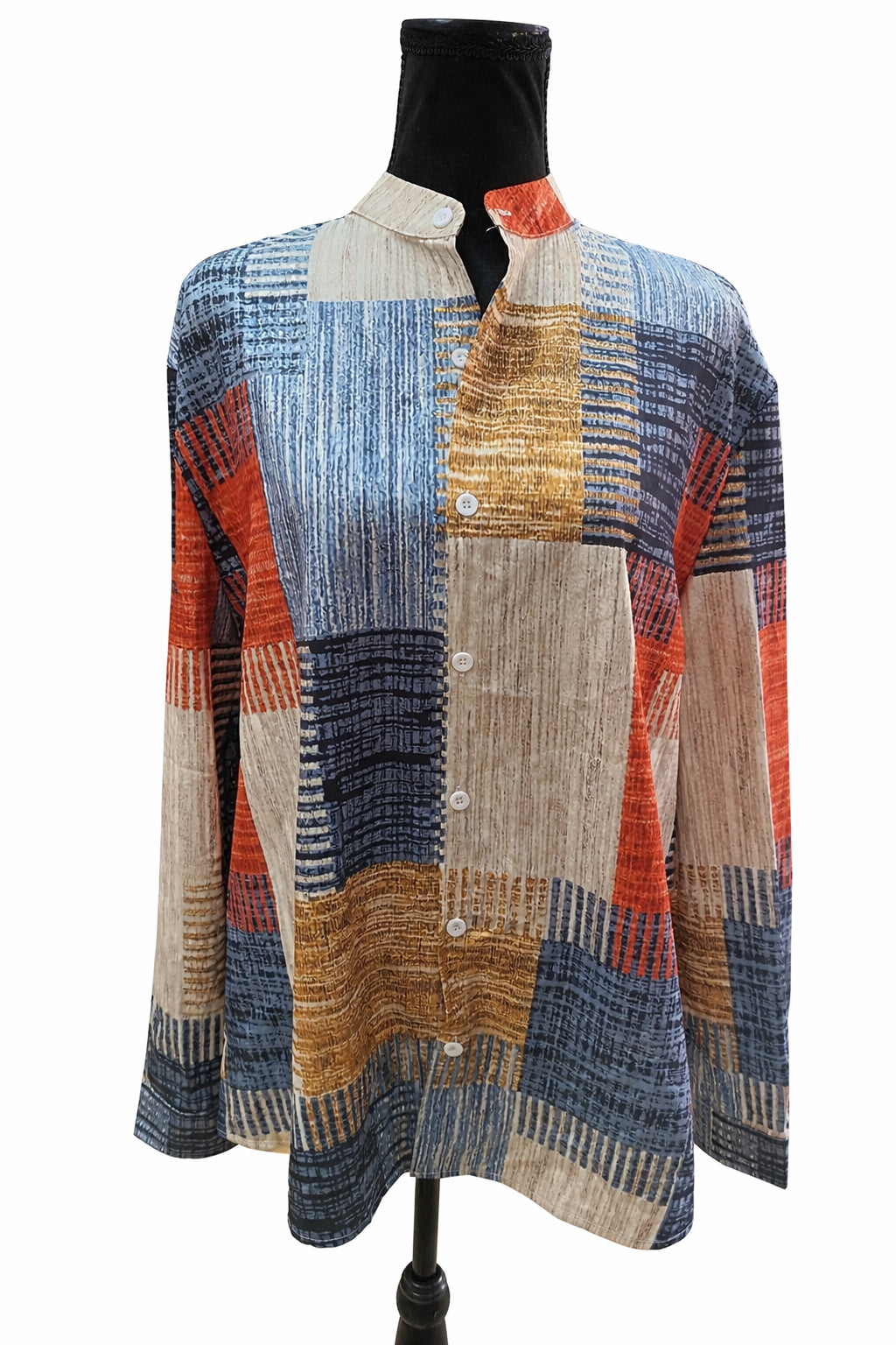 Cămașă Unisex Multicoloră Guler Tip Tunică – Mărime M/L | Second Hand