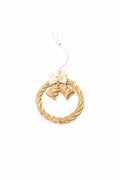 Ornament Crăciun Coroniță din Paie – Clopoței Decorativi, Handmade