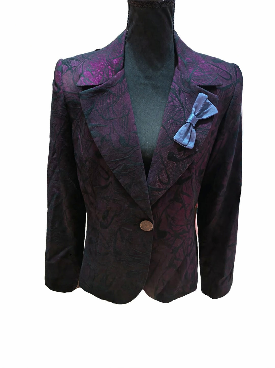 Sacou elegant Mega Fashion pentru femei, nuanță mov închis cu model discret, mărime M