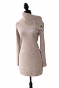 Rochie pulover bej mărime S