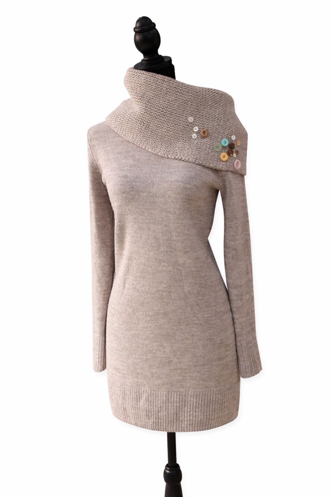 Rochie pulover bej mărime S