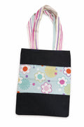 Geantă tote bag multicoloră cu bază neagră