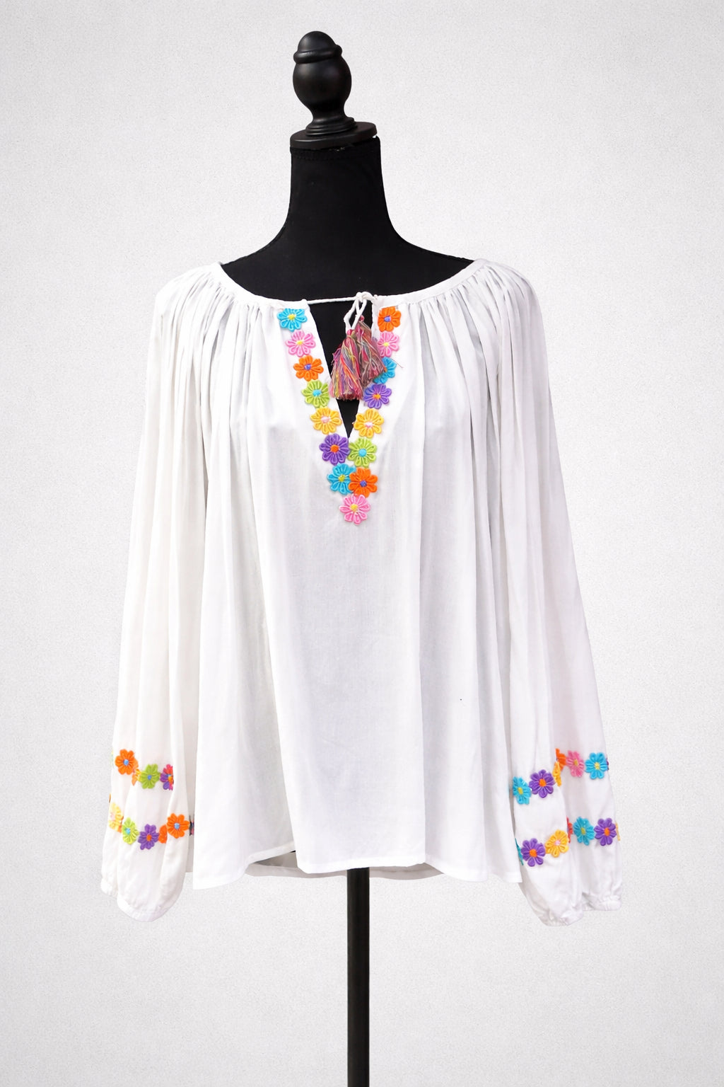 Bluză pentru femei, albă stil boho