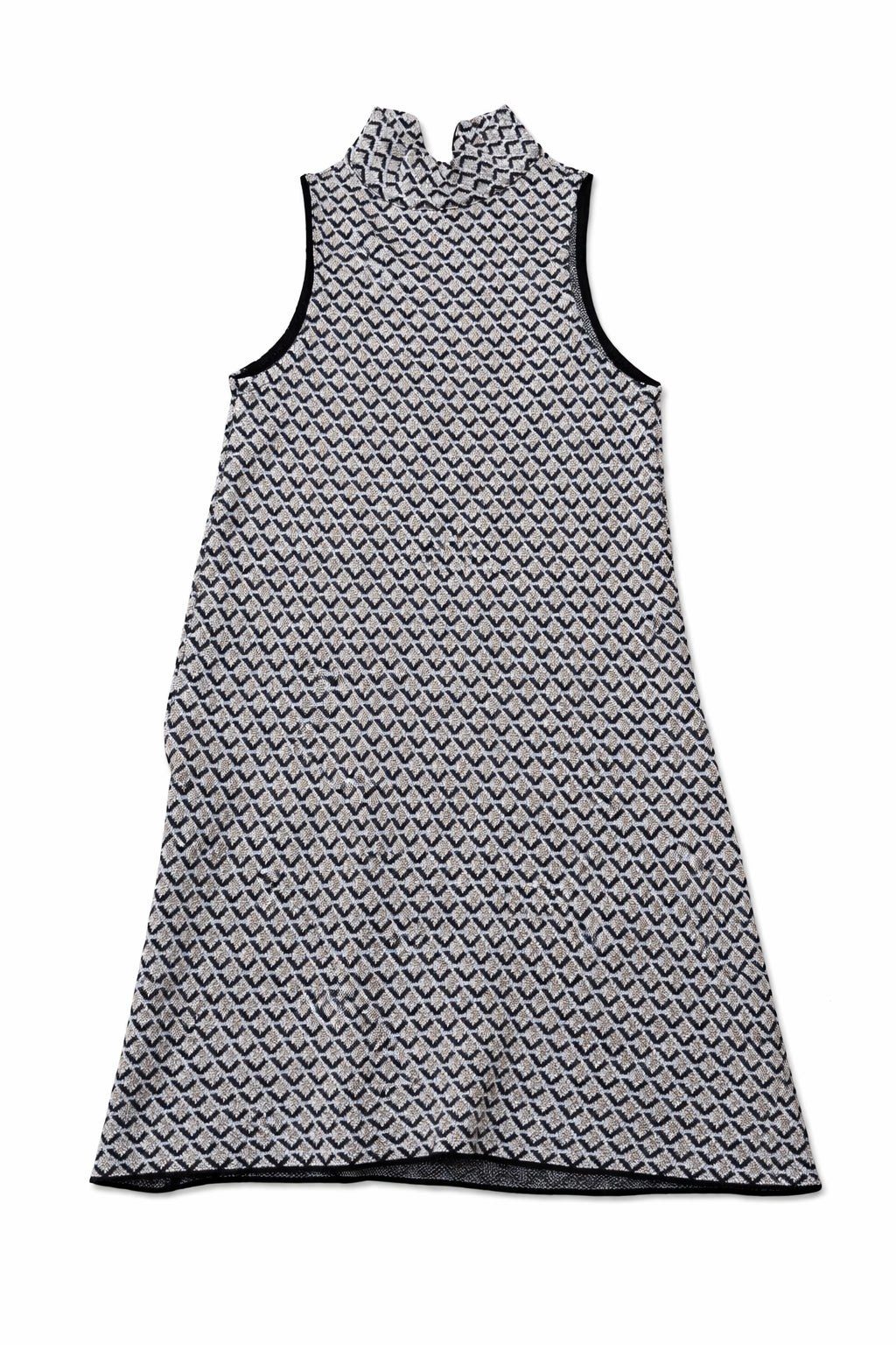 Rochie Zara pentru femei, fără mâneci, crem/bej-negru cu model geometric