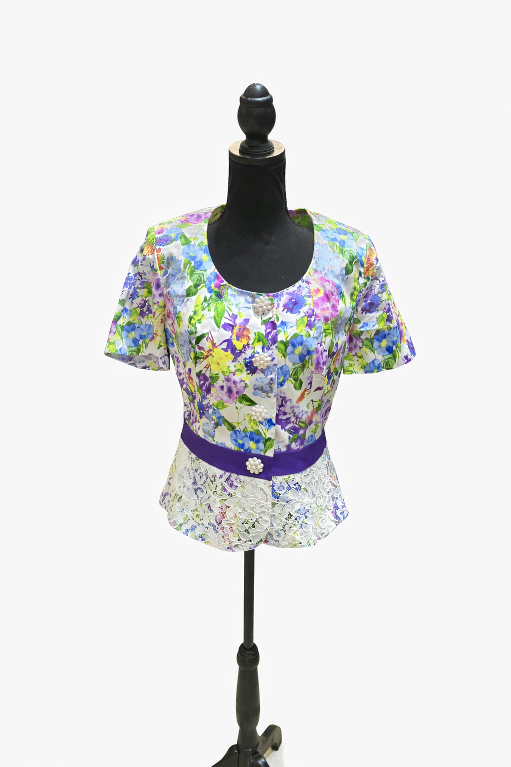 Sacou Viada, florală multicoloră, mărime M