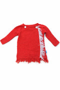 Poncho tricotat cărămiziu pentru copii, aproximativ 4/5 ani