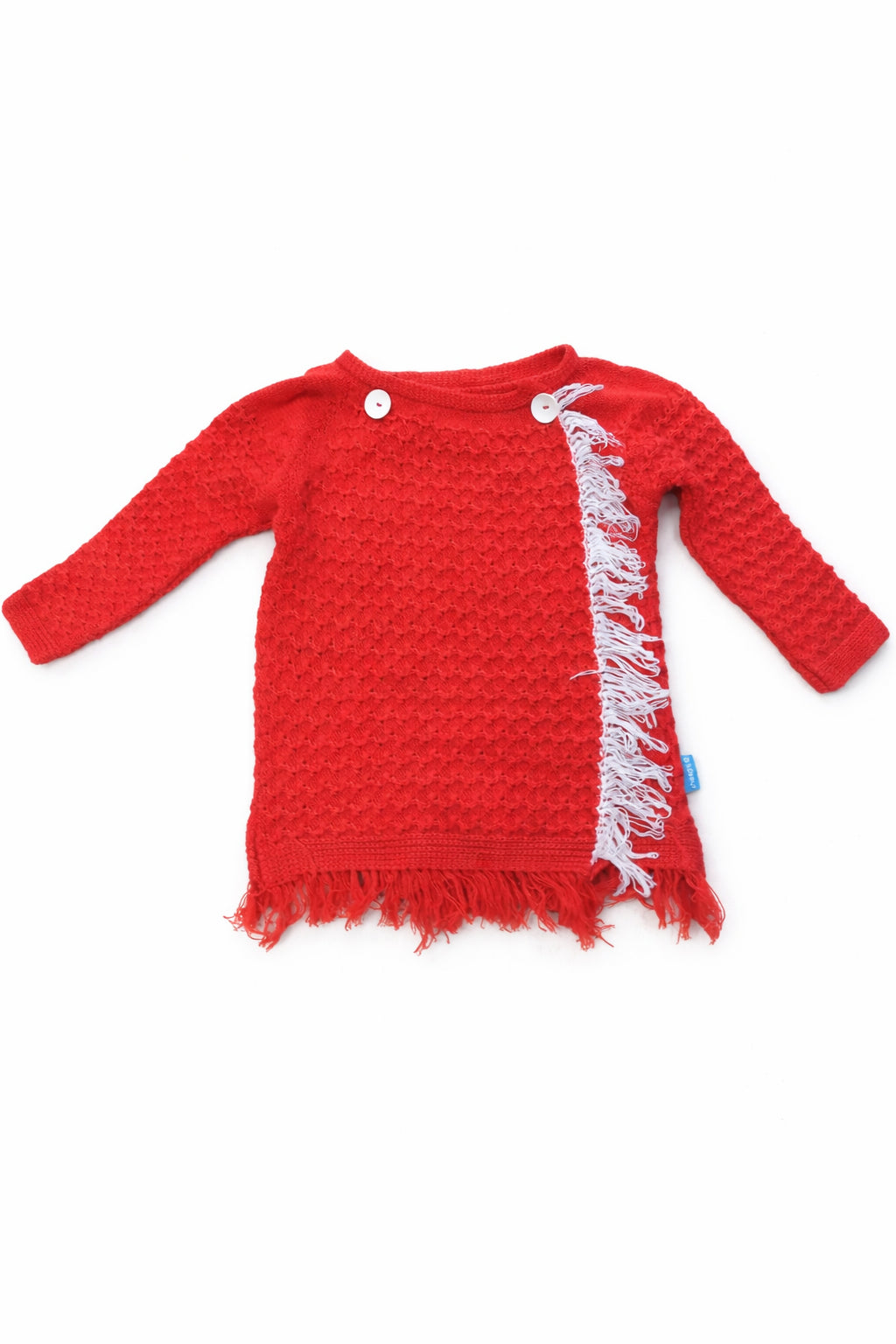 Poncho tricotat cărămiziu pentru copii, aproximativ 4/5 ani