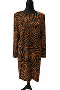 Rochie Casual Damă Animal Print Maro-Negru – Mărime M Femei | Second Hand