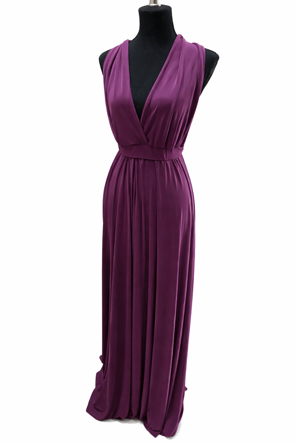 Rochie Lungă Elegantă Mov cu Decolteu V Adânc – Mărime XS/S Femei | Second Hand