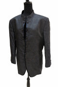 Sacou Elegant Gri cu Guler Tip Tunică – Mărime M Bărbați | Second Hand