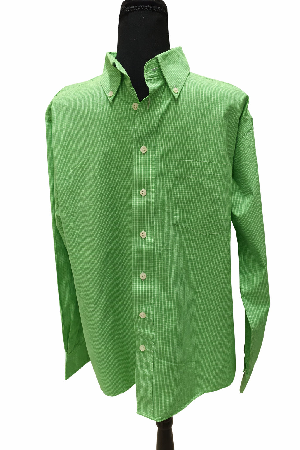 Cămașă Casual Bărbați Verde cu Nasturi și Guler Clasic – Mărime L | Second Hand