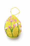 Ornament decorativ tip ou, croșetat manual, culoare galben
