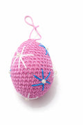 Ornament decorativ tip ou, croșetat manual, culoare roz