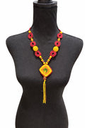 Colier handmade croșetat multicolor