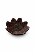 Suport lumânare, ceramic decorativ maro, model floral tip lotus