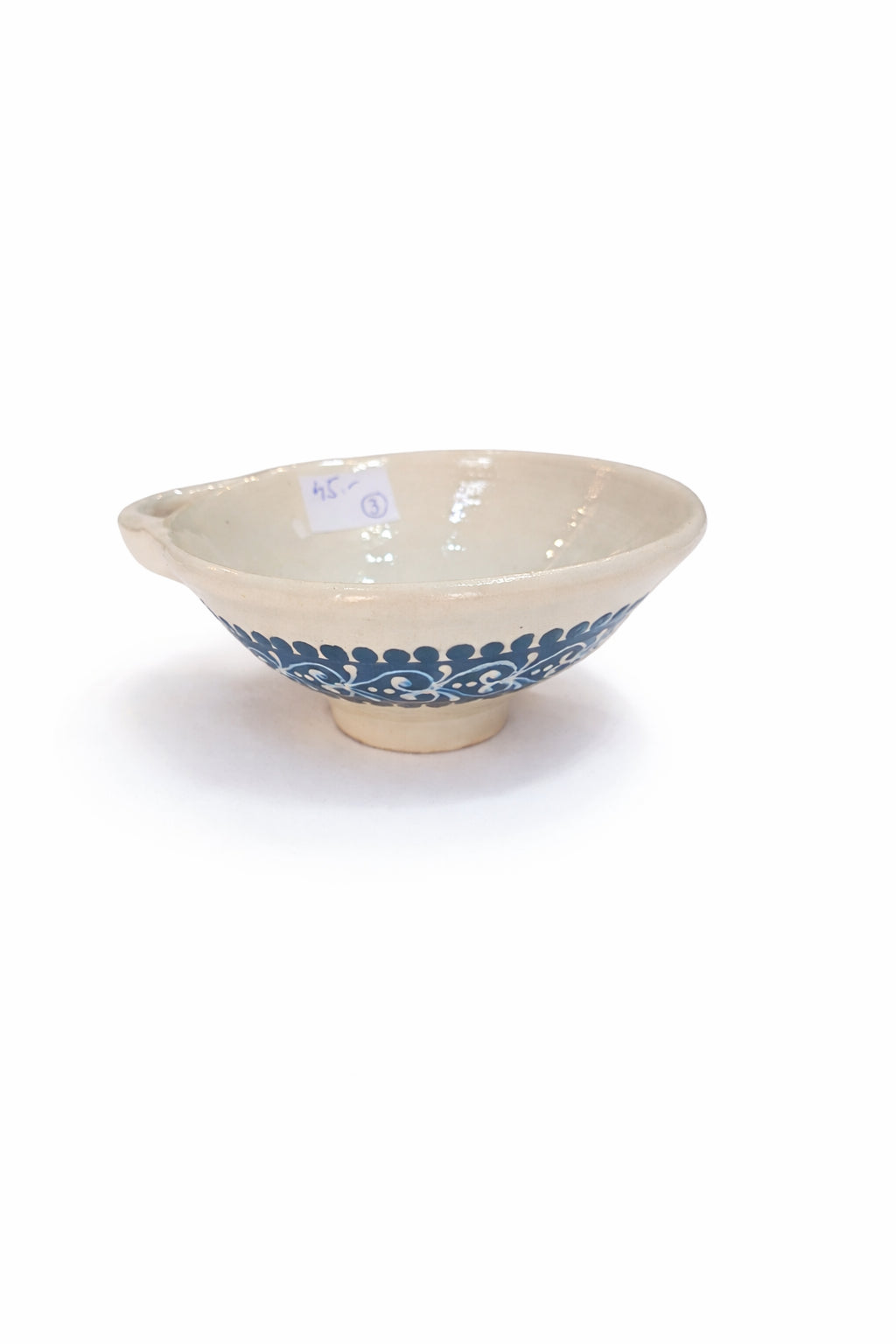 Pâlnie ceramică mică, cu cioc pentru turnare