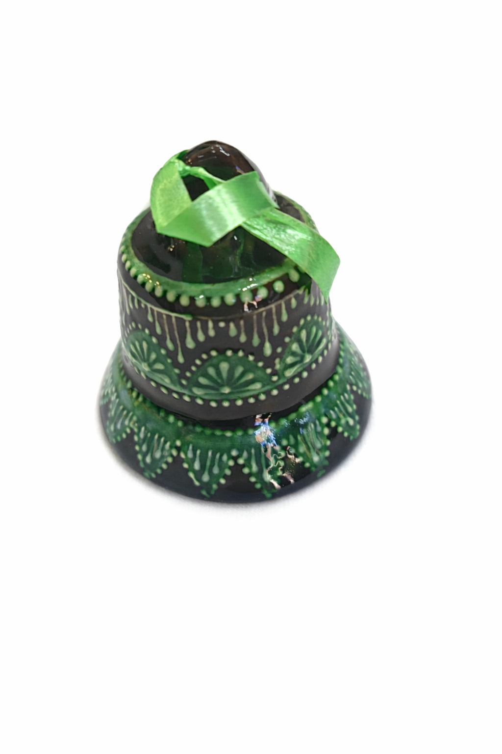 Clopoțel decorativ din ceramică verde