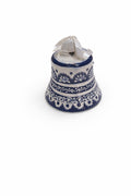 Clopoțel decorativ din ceramică alb-albastru