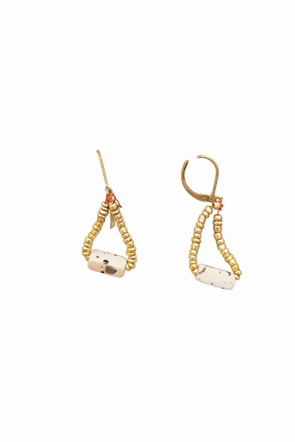 Cercei handmade aurii, tip dangling
