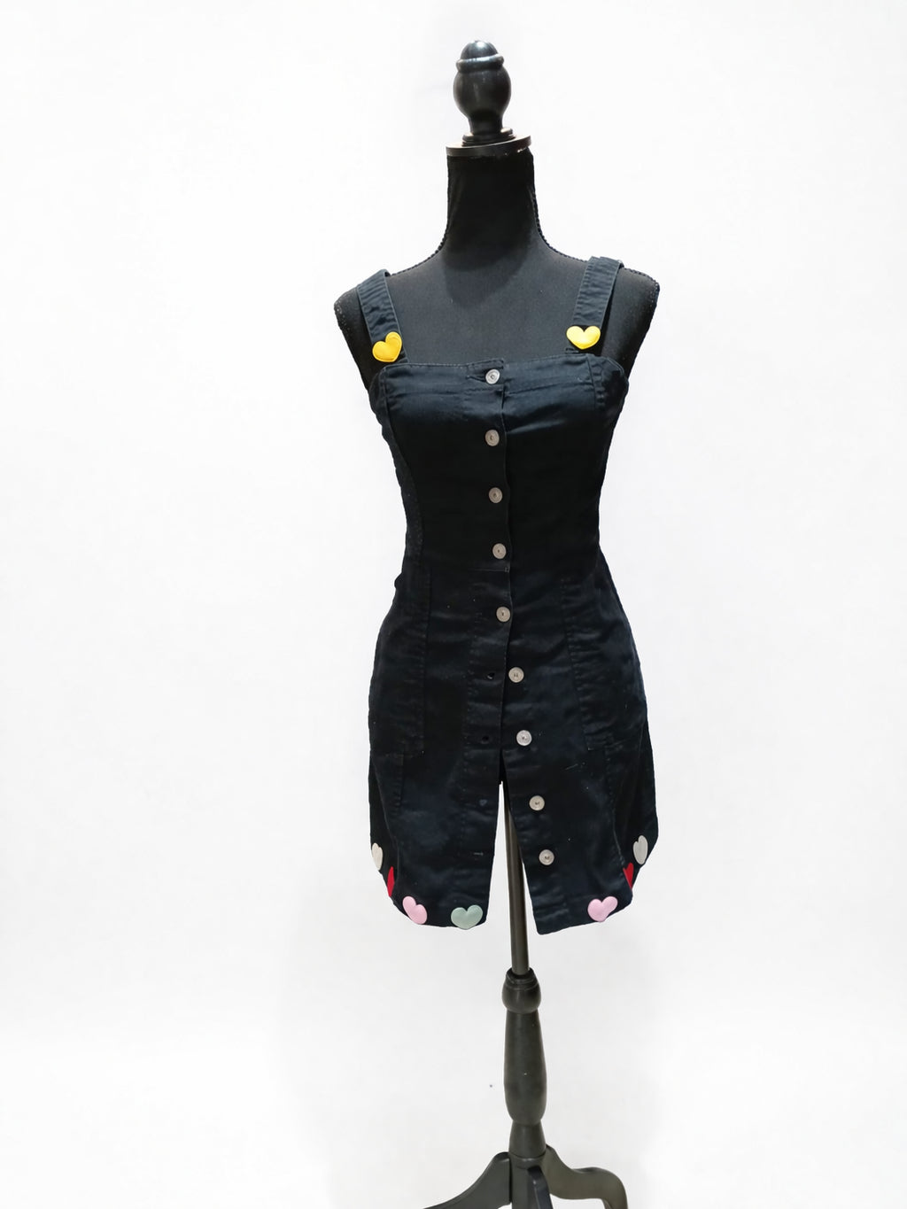 Rochie tip sarafan din denim negru mărime 36