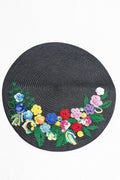 Șervet de masă decorativ rotund cu flori croșetate