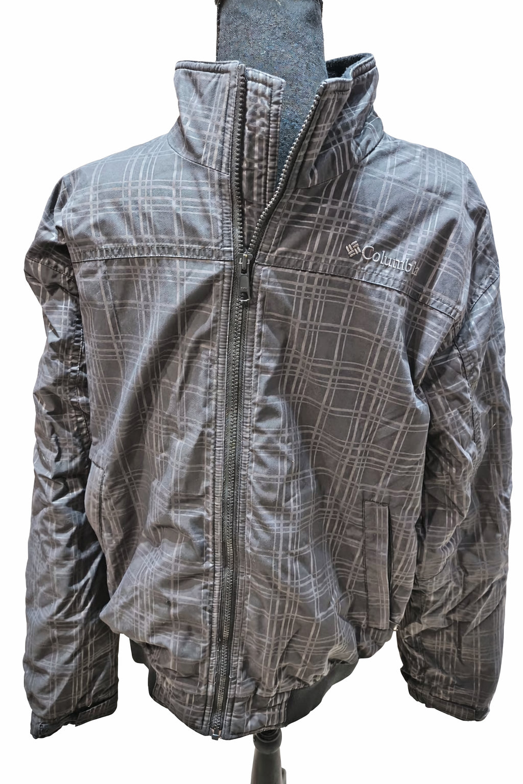 Geacă Columbia Gri cu Fermoar Integral – Mărime L Bărbați Outdoor | Second Hand