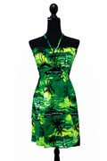 Rochie de vară verde cu imprimeu tropical, mărime S