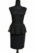 Rochie Anna Field, damă, M, neagră cu peplum