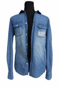 Cămașă denim albastru deschis, copii, 158/164