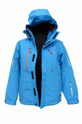 Geacă Albright outdoor albastră, mărime 152, cu glugă reglabilă și închidere frontală cu fermoar
