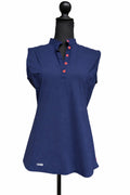 Bluză Colmar pentru femei, tip polo, bleumarin, mărime M/L, fără mâneci