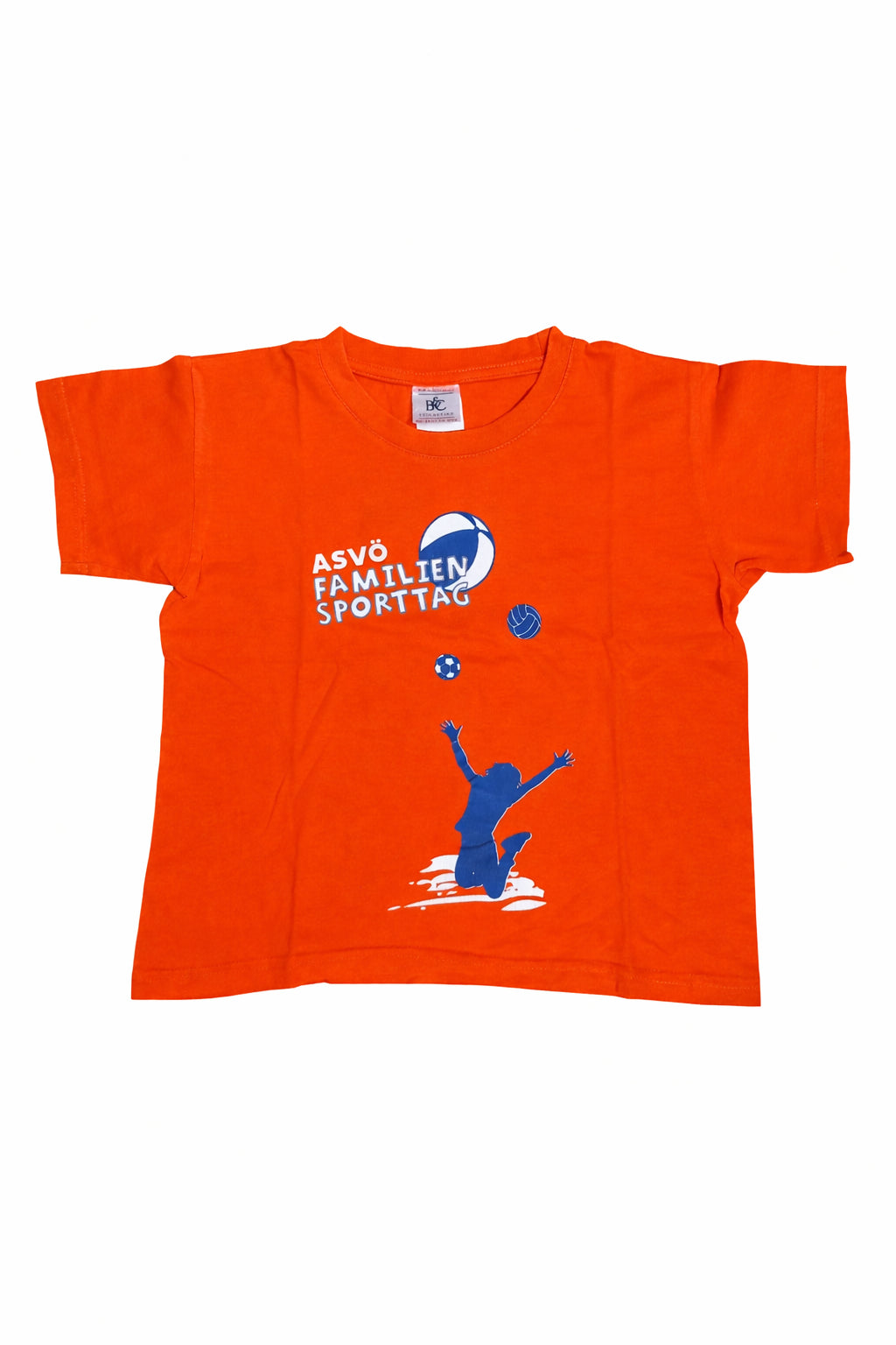 Tricou copii portocaliu, mărime 110/116, cu imprimeu „ASVÖ Familien Sporttag”