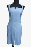 Rochie House of Art midi din denim albastru deschis, fără mâneci, mărime S