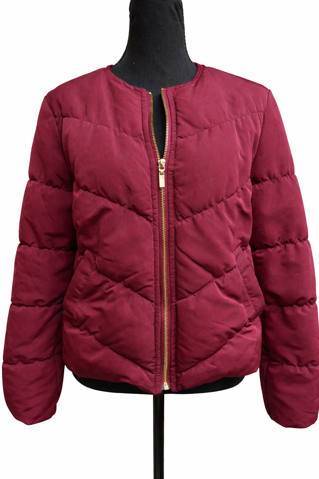Geacă matlasată bordo Divided-H&M pentru femei mărime 38