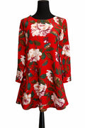 Rochie roșie florală pentru femei, mărime S