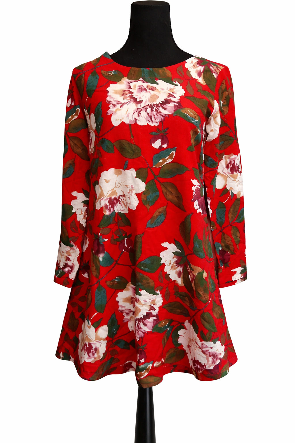 Rochie roșie florală pentru femei, mărime S