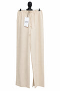 Pantaloni Stradivarius pentru femei, crem cu dungi fine, mărime XS
