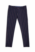 Pantaloni eleganți Westeros pentru bărbați, bleumarin cu dungi verticale, mărime 54